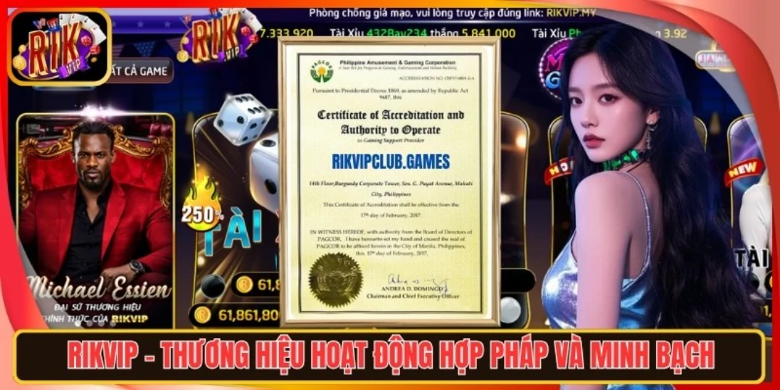 Rikvip – Thương hiệu hoạt động hợp pháp, minh bạch